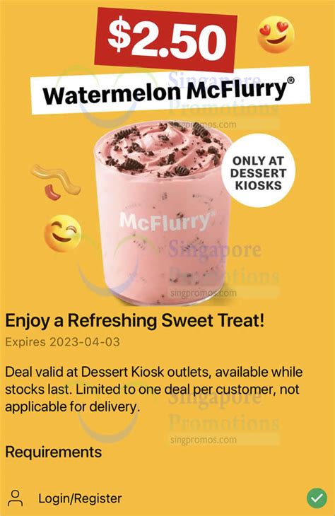 (EXPIRED) $2.50 Watermelon McFlurry® deal at McDonald’s S’pore Dessert ...