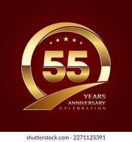 55th Anniversary Logo Design Shiny Gold Stock Vector (Royalty Free ...