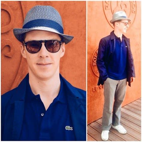 Benedict Cumberbatch Lacoste blue parka polo shirt Persol sunglasses Men's Final of Roland ...