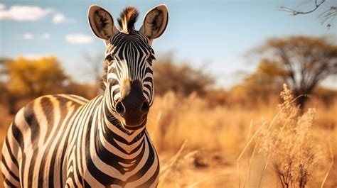 Premium AI Image | Portrait of a Zebra in the Savanna