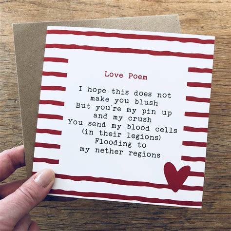 Cheeky Love Poem Card By Bespoke Verse | notonthehighstreet.com