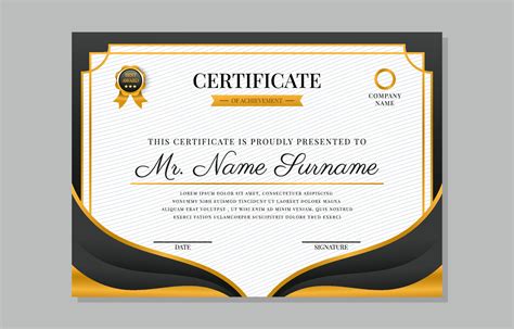 Gold Graduation Certificate Background Design 10515675 Vector Art at ...