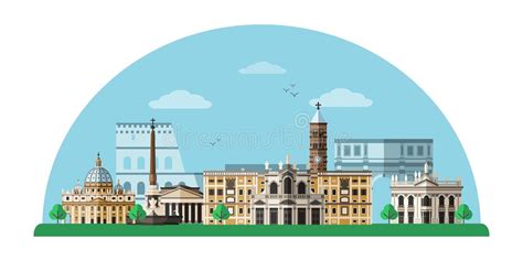 Rome Landmarks Clipart Stock Illustrations – 15 Rome Landmarks Clipart ...