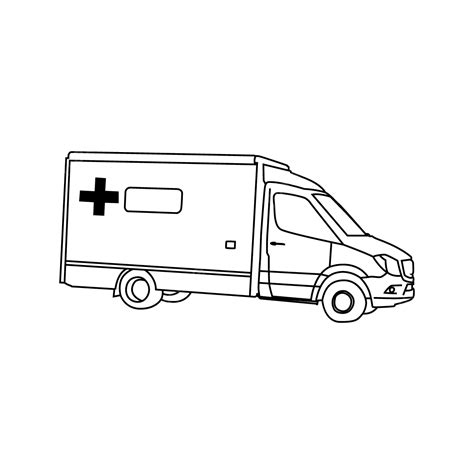 Ambulance Car Linear Drawing Design, Ambulance, Ambulance Car ...