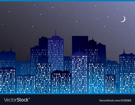 Night city silhouette Royalty Free Vector Image