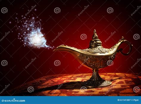 Magic Aladdins Genie lamp stock image. Image of fantasy - 61141307