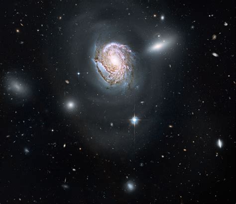 Spiral Galaxy NGC 4911 in the Coma Cluster. Combines data obtained in 2006, 2007, and 2009 from ...