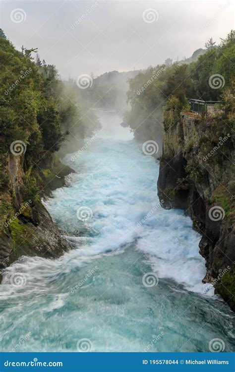 The Waikato River at Huka Falls, New Zealand Stock Photo - Image of mist, current: 195578044