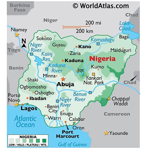 Nigeria Mapy i fakty - Atlas świata | Localizador