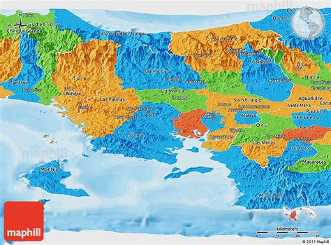 Political Panoramic Map of Veraguas