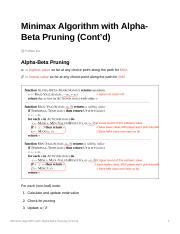 Understanding the Minimax Algorithm with Alpha-Beta Pruning: A | Course Hero