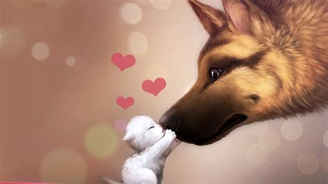 Cat And Dog Kissing Wallpapers HD / Desktop and Mobile Backgrounds