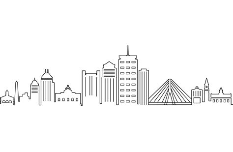 BOSTON Massachusetts City USA Skyline Graphic by simpline · Creative Fabrica