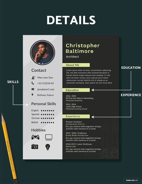 Architect Resume in Word, Pages, PSD, Publisher - Download | Template.net