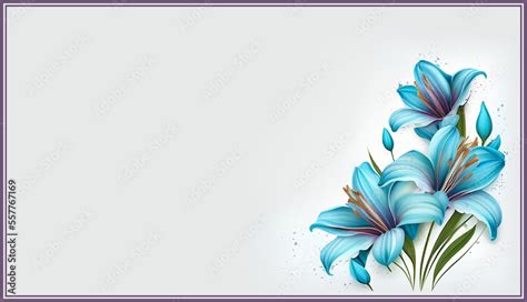 Beautiful framed flower background/wallpaper, blue lilies, with white ...