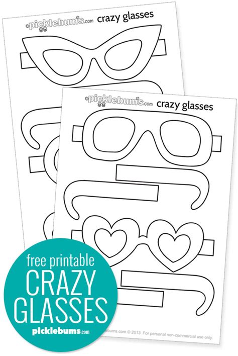 Fabulous Free Printable Paper Glasses Template! - Picklebums