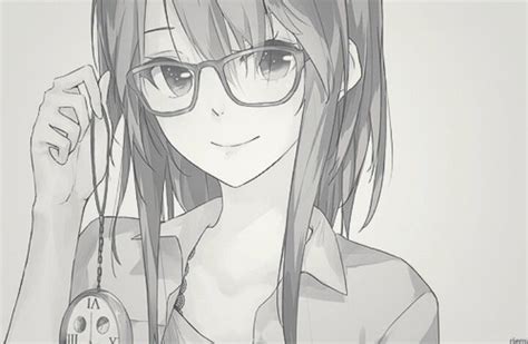 glasses | Drawing - Black and white | Pinterest | Glasses, Manga and Girls with glasses