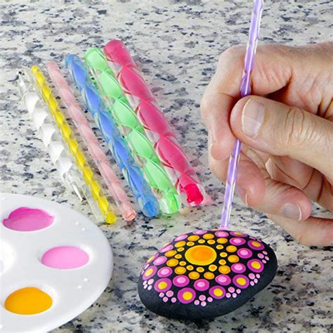 Dotting Painting Tools Mandala Paint Kit with Mandala Stencil Acrylic ...