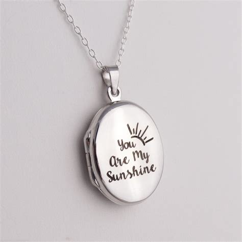 Sterling Silver You are My Sunshine Locket Necklace | FashionJunkie4Life