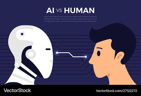 Ai vs human Royalty Free Vector Image - VectorStock