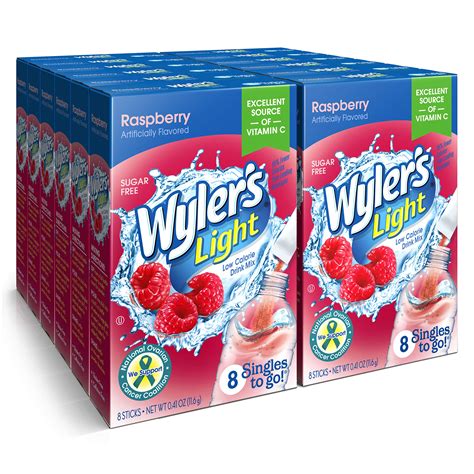 Buy Wyler's Light Singles To Go Powder Packets, Water Drink Mix, Raspberry, 8 Packets per Box ...