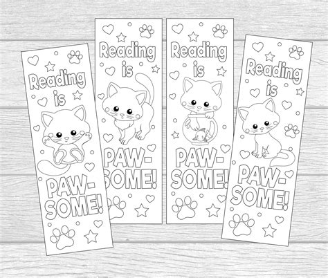 Cat Bookmark Printable