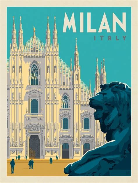 Italy: Milan | Anderson Design Group Art Deco Posters, Vintage Poster Art, Poster Wall Art ...