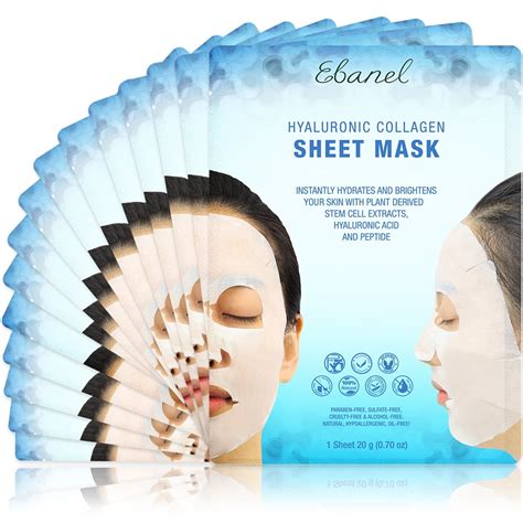 Ebanel 15-Pack Collagen Face Mask, Instant Brightening Hydrating Face Sheet Mask - Walmart.com