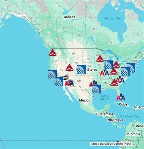 American Airlines Hubs Map - City Subway Map Outline 2023