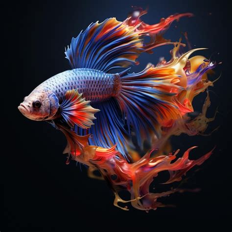 Premium AI Image | Multi Color Guppy Fish Beautiful Water Pet