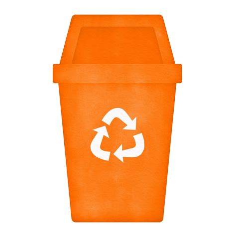 orange recycle bin watercolor illustration 23980572 PNG