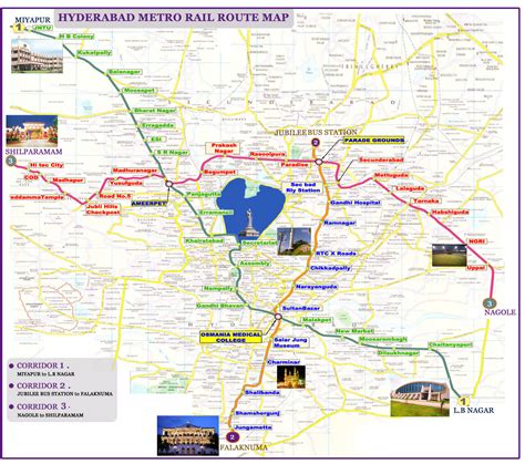 Hyderabad Metro Rail Route Map and Timings- Ticket Fare Cost- Metro Stops