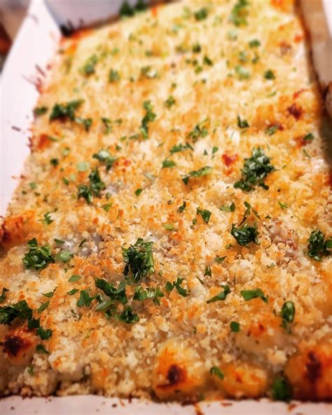 Four Cheese Baked Gnocchi with Cream Sauce - Growing Up Garlicky