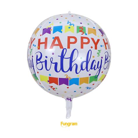 22 inch Round 4D Happy Birthday Foil Balloons Manufacturer, Supplier | Fungramballoons.com