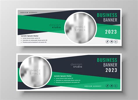 abstract green business banner design template - Download Free Vector ...