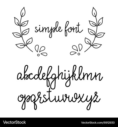 Simple handwritten cursive font Royalty Free Vector Image