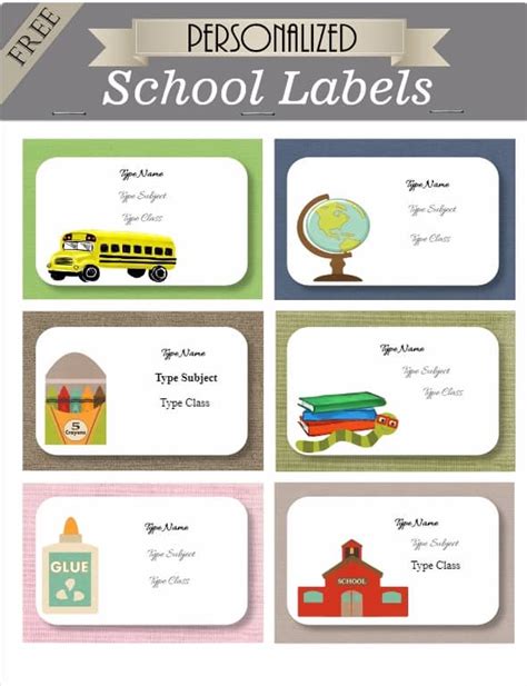 Free Kids School Labels | Customize online & Print at home