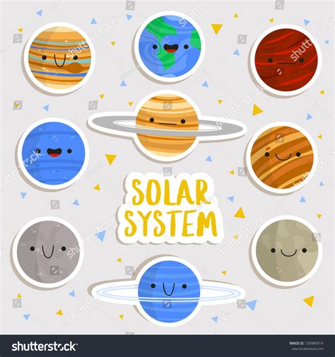 Big Set Cute Cartoon Planets Stickers: เวกเตอร์สต็อก (ปลอดค่าลิขสิทธิ์) 730985914 | Shutterstock