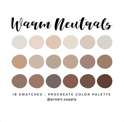 WARM NEUTRALS PROCREATE Color Palette Beige Brown for iPad | Etsy