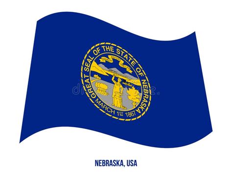 Nebraska Flag Vector Illustration on White Background. USA State Flag ...