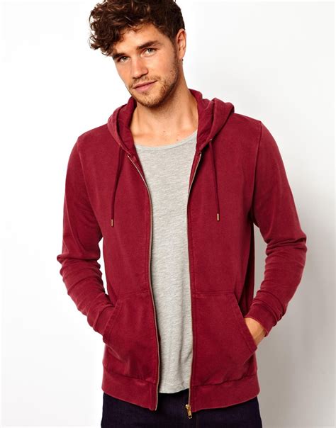 Lyst - Asos Hoodie in Acid Wash in Red for Men