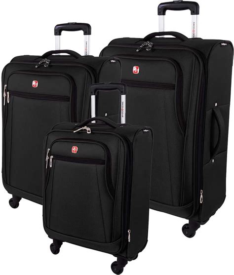 SwissGear Cross Country 3 Piece Spinner Luggage Set, Black: Amazon.ca ...