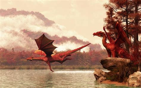 Autumn Dragons Digital Art by Daniel Eskridge