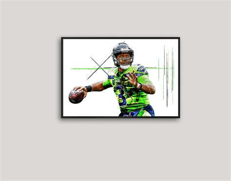 Russell Wilson Poster Seattle Seahawks Wall Art Sports | Etsy