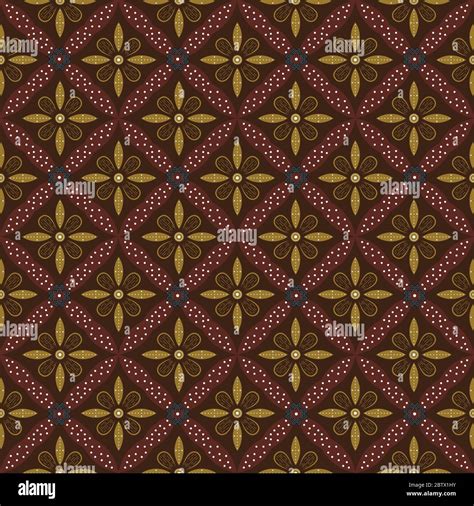 Simple flower motifs on Traditional batik design with soft mocca color ...