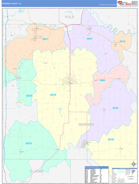 Warren County, IA Wall Map Color Cast Style by MarketMAPS - MapSales