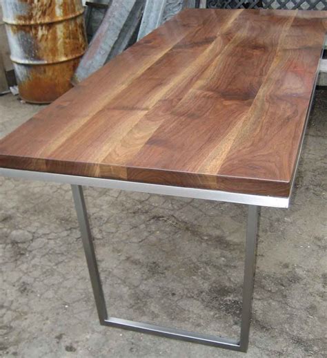 Solid Walnut Table with Steel Base Legs | Solid walnut table, Walnut ...