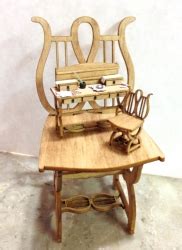 1:48 Music Motif Desk & Chair kit with Accessories | Stewart Dollhouse ...