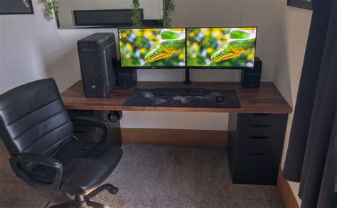 I greatly enjoy cable management. | Game room design, Ikea office desk ...