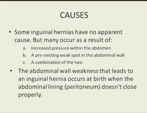 Causes of Inguinal Hernia - PT Master Guide